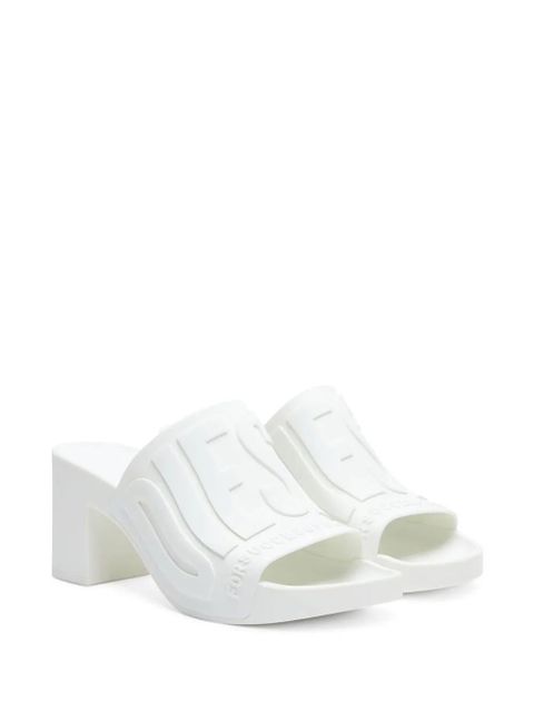 Diesel Sa-Pamela H logo-embossed slides - White