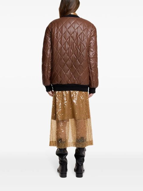 Rabanne long quilted blouson - Brown
