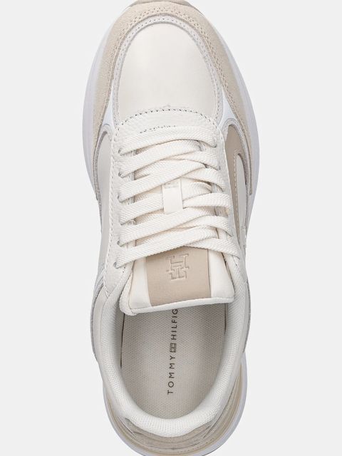 Tommy Hilfiger sneakersy skórzane CASUAL FASHION RUNNER LTR damskie kolor beżowy FW0FW08832 - zdjęcie produktu nr 2