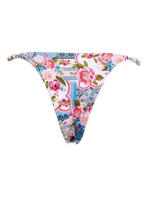 Agua By Agua Bendita Dakota floral-print bikini bottom - White - zdjęcie produktu nr 2