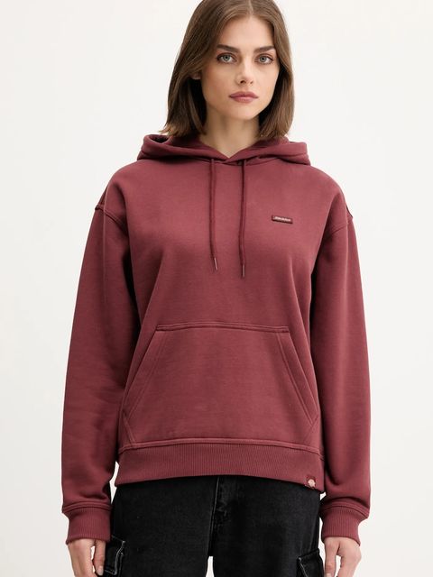 Dickies bluza CLANCY damska kolor bordowy z kapturem gładka DK0A4Z2W - zdjęcie produktu nr 1