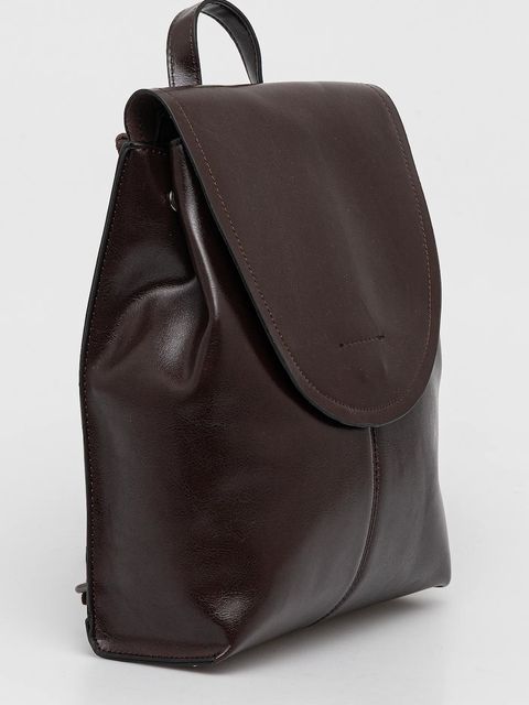 Answear.LAB plecak skórzany damski kolor bordowy mały gładki