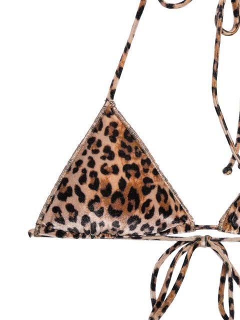 MC2 Saint Barth Leah leopard-pattern triangle bikini top - Brown