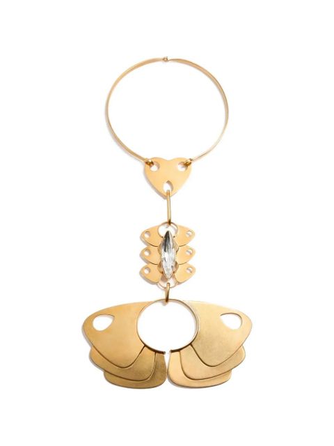 Valentino Garavani Pages necklace in metal and crystals - Gold - zdjęcie produktu nr 1