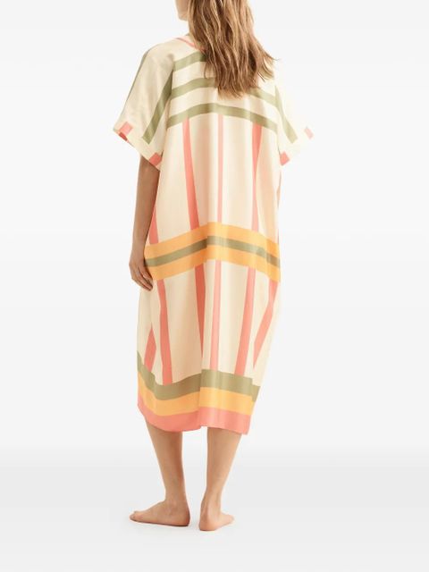 ERES Ice striped V-neck beach dress - Neutrals