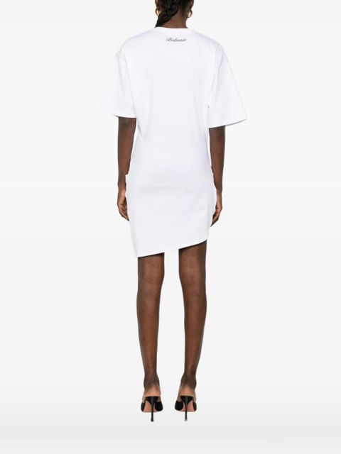 Balmain gathered-detail mini dress - White