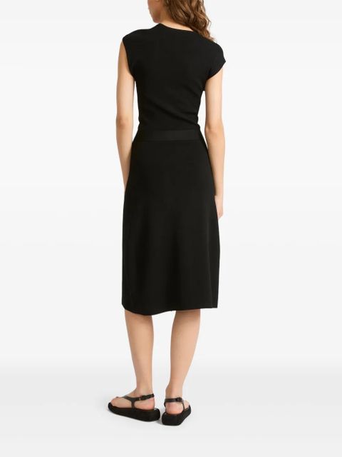 Yves Salomon knitted wrap dress - Black