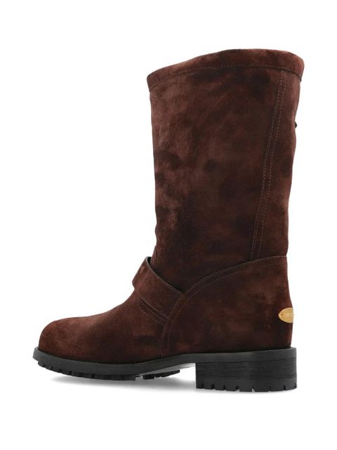 Jimmy Choo buckle mid biker boots - Brown