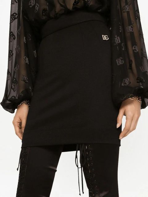 Dolce & Gabbana DG-logo Milano-rib miniskirt - Black - zdjęcie produktu nr 2