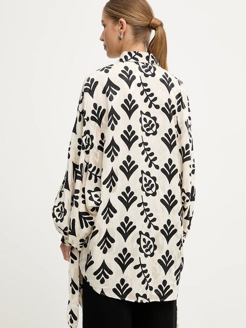 Answear.LAB koszula damska kolor czarny relaxed z kołnierzykiem klasycznym