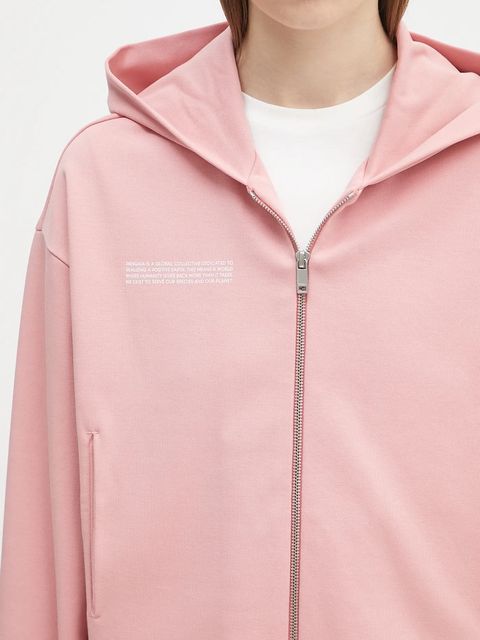 Pangaia bluza DNA Double Jersey Zip Up Hoodie damska kolor różowy z kapturem gładka 10002361
