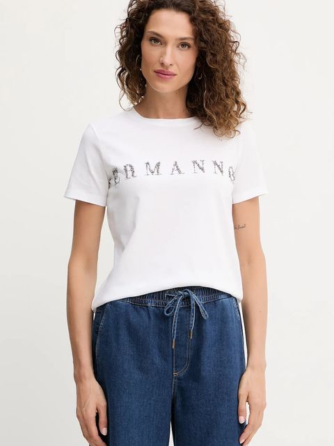 ERMANNO Firenze t-shirt bawełniany damski kolor biały 57TL012EE2R - zdjęcie produktu nr 1