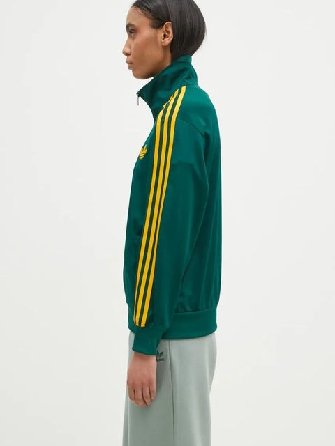 adidas Originals bluza Firebird damska kolor zielony wzorzysta JP2299