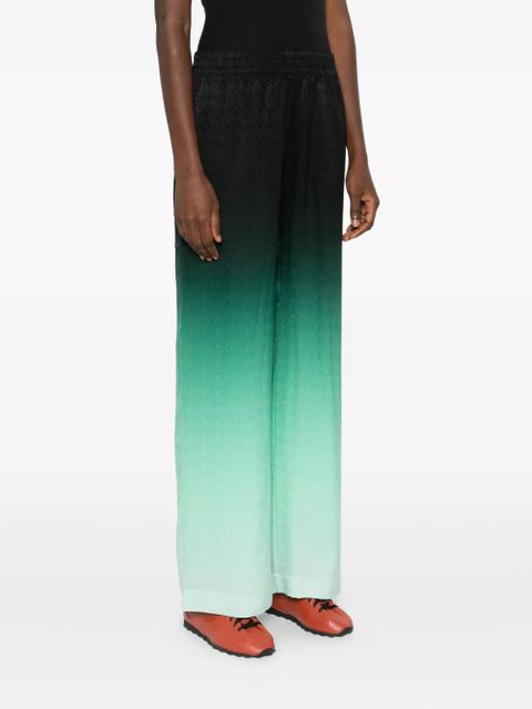 Casablanca Gradient Ping Pong jacquard silk trousers - Black