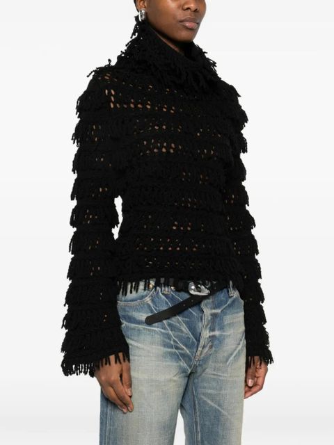 Blumarine fringed sweater - Black