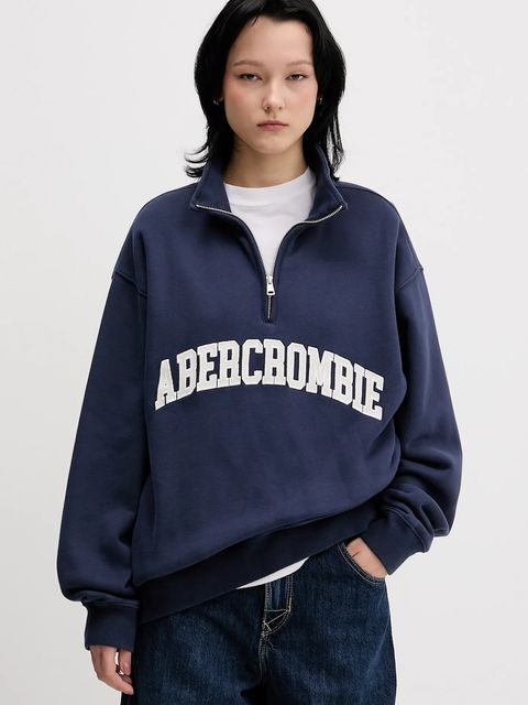 Abercrombie & Fitch bluza damska kolor niebieski z aplikacją KI152-5427-200 - zdjęcie produktu nr 1