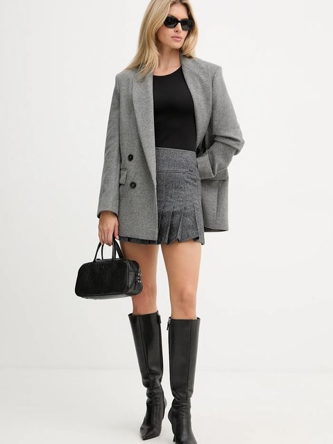 Pinko płaszcz z dodatkiem wełny kolor szary 106099 A2ZU