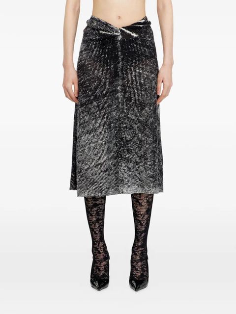 Diesel M-Livette twisted-waist midi skirt - Black - zdjęcie produktu nr 2