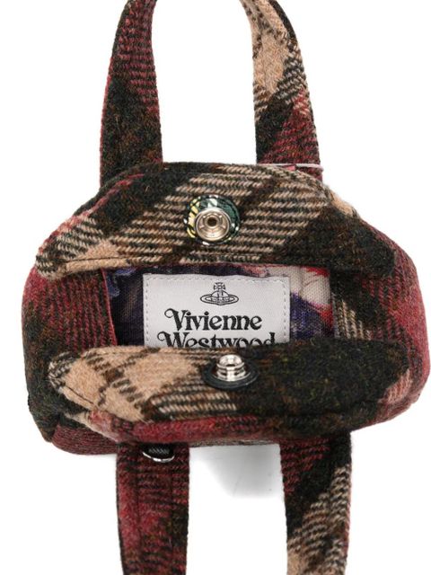 Vivienne Westwood logo-embroidered mini tote bag - Brown