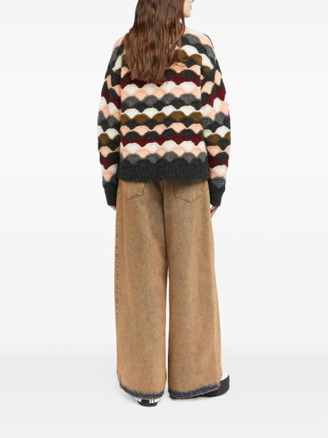 Alanui Shattered Stripes sweater - Grey