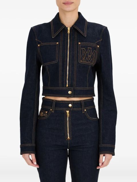 AMIRI embroidered zip-front denim jacket - Blue - zdjęcie produktu nr 1