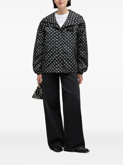 GANNI polka-dot hooded jacket - Black