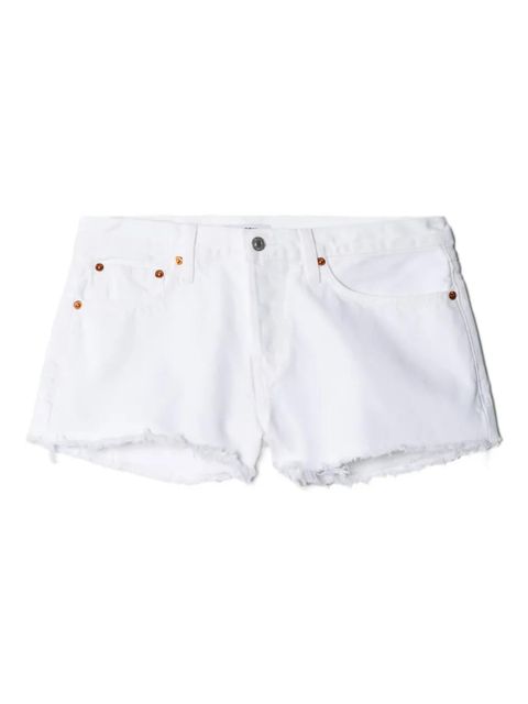 RE/DONE x Levi's frayed-hem denim shorts - White - zdjęcie produktu nr 1
