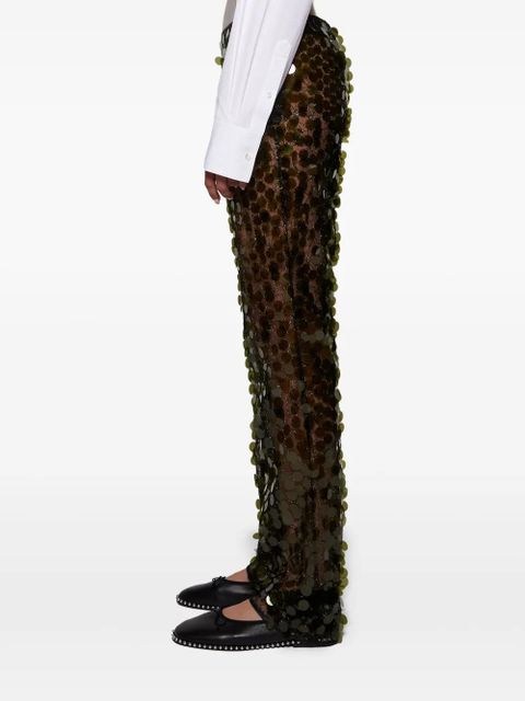 Coperni sequinned flared trousers - Green