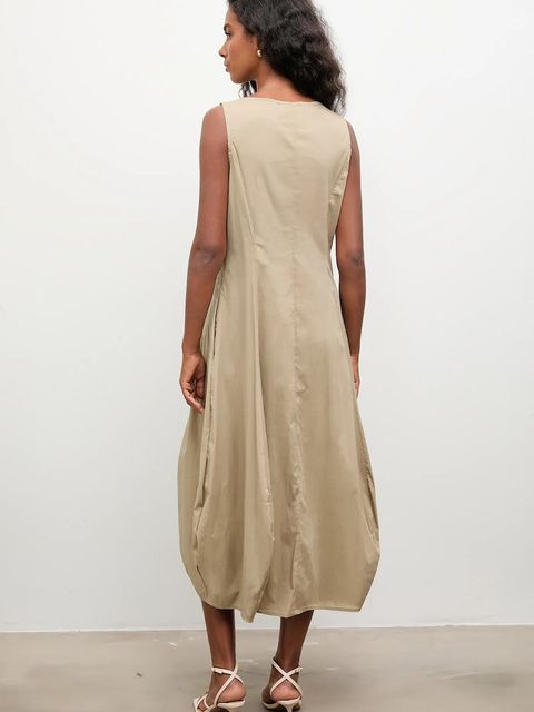 Answear.LAB sukienka kolor zielony midi rozkloszowana