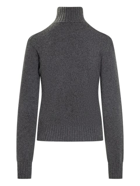 AMI Paris heart-embroidered turtleneck sweater - Grey - zdjęcie produktu nr 2
