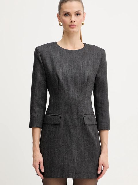 Marella sukienka wełniana kolor szary mini rozkloszowana 2523226112200 - zdjęcie produktu nr 1