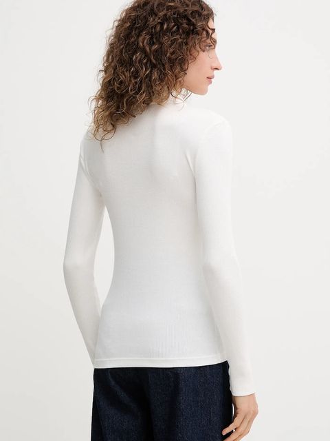 Lacoste longsleeve bawełniany kolor beżowy DF5281 - zdjęcie produktu nr 2