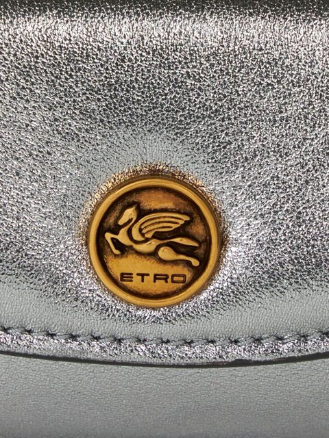 ETRO laminated leather coin purse - Silver
