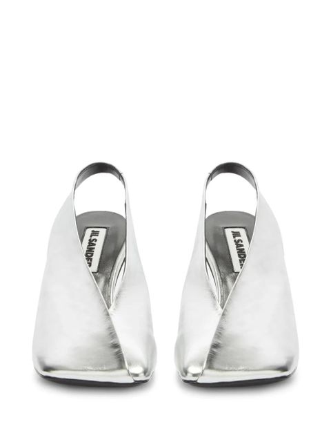 Jil Sander 70mm square-toe leather pumps - Grey - zdjęcie produktu nr 2