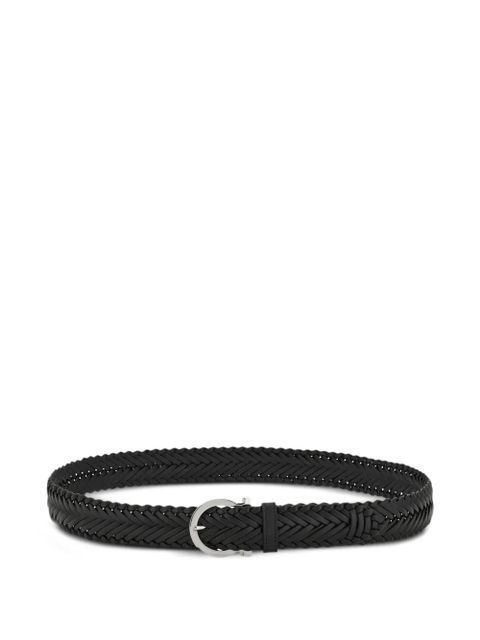 Ferragamo Gancini braided buckle belt - Black - zdjęcie produktu nr 1