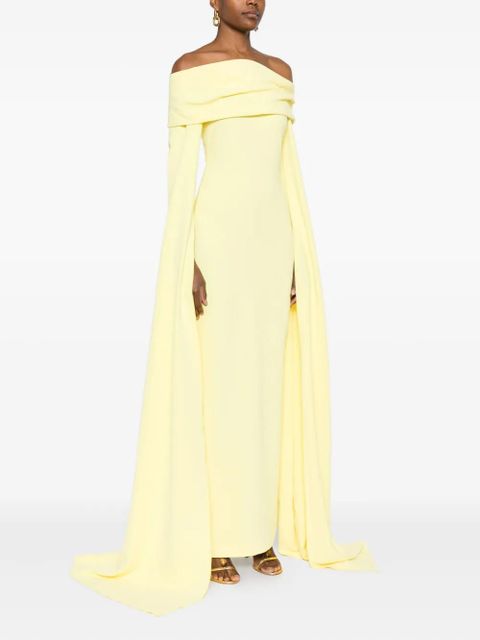 Solace London Nuri draped asymmetric dress - Yellow