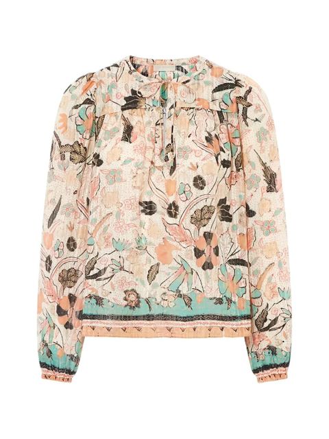Ulla Johnson floral-print silk-blend blouse - Neutrals - zdjęcie produktu nr 1
