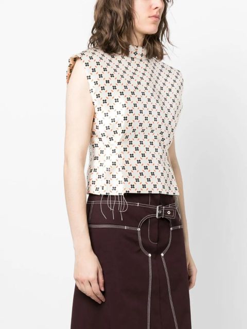 Lanvin floral-print sleeveless blouse - Neutrals - zdjęcie produktu nr 2