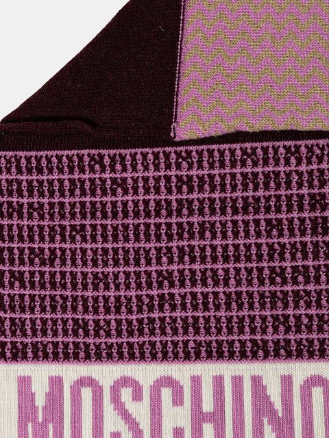 Moschino szalik z wełną kolor różowy wzorzysty M3337 30837 - zdjęcie produktu nr 2