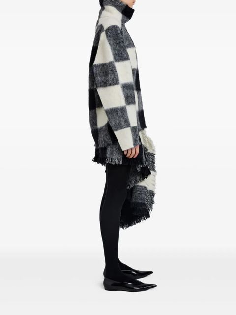 Proenza Schouler high-neck check wool top - Black