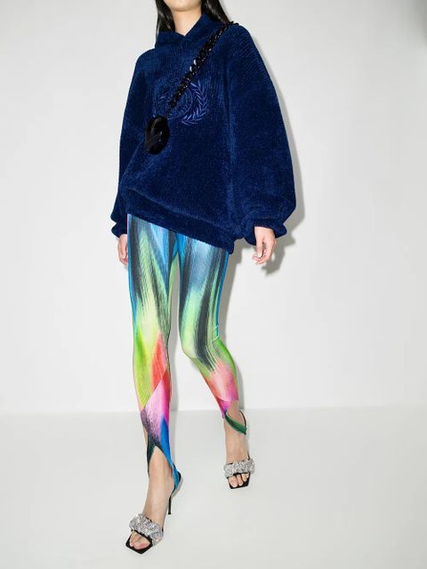 The Attico Jamie abstract-print leggings - Blue