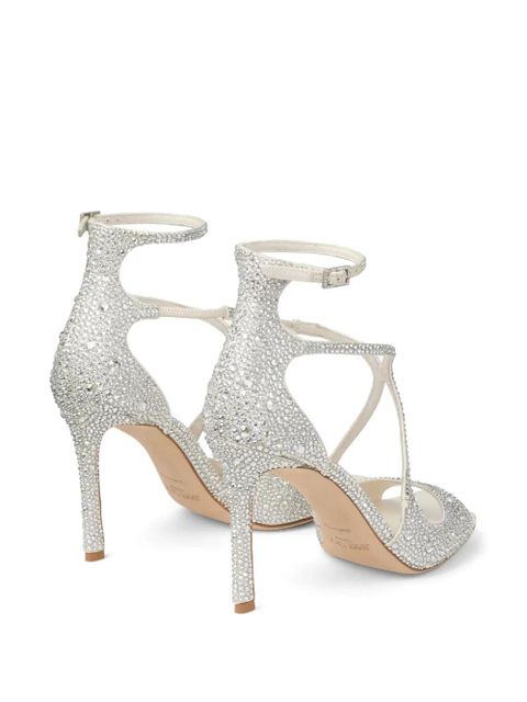 Jimmy Choo Azia crystal-embellished sandals - White