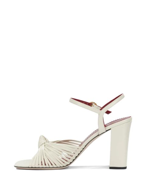 Valentino Garavani Annet knot-detail leather sandals - Neutrals