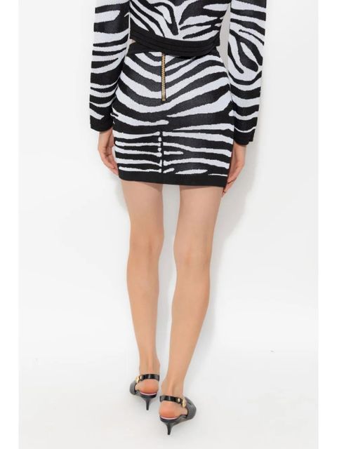 Balmain zebra-print skirt - Black