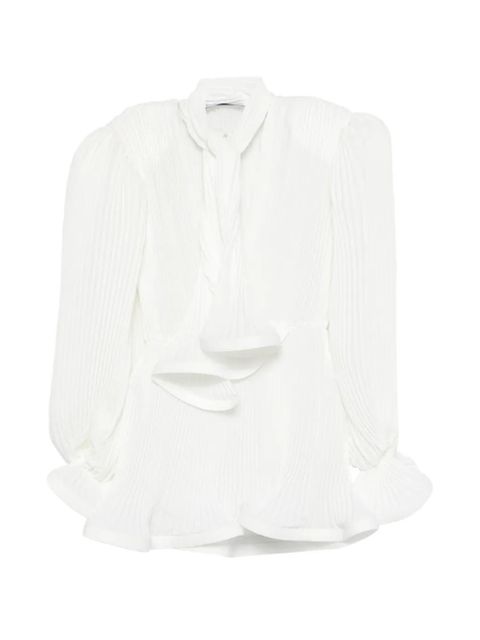 Rowen Rose pleated puffy mini dress - White