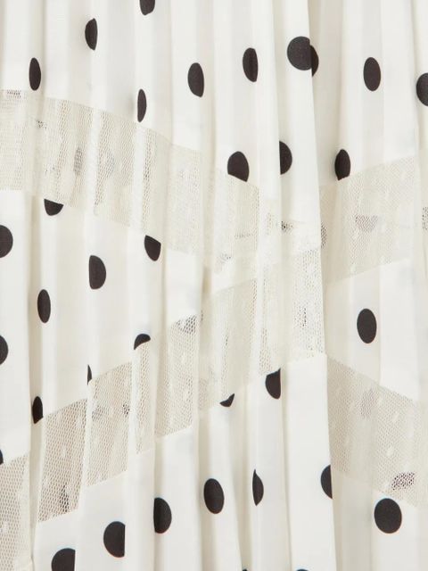 Claudie Pierlot polka-dot lace band midi skirt - White