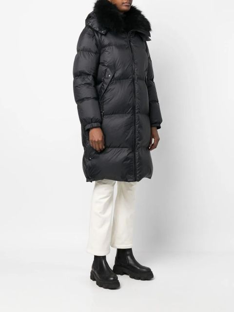 Yves Salomon lambswool collar down coat - Black