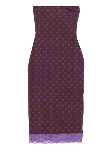 Marine Serre moon-print midi dress - Brown - zdjęcie produktu nr 1