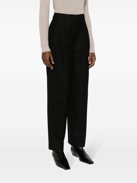 TOTEME double-pleated tailored trousers - Black