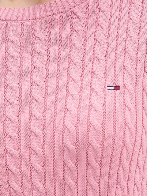 Tommy Jeans sweter bawełniany damski kolor różowy lekki DW0DW22165